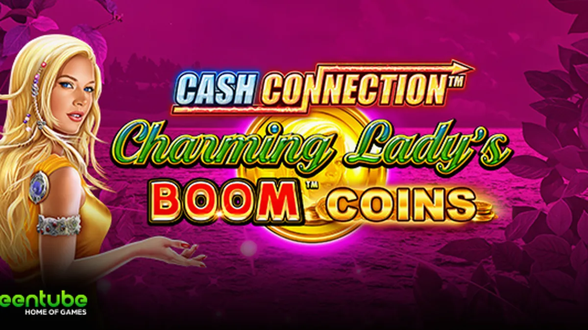 Interface do jogo de slot Cash Connection Charming Lady’s Boom Coins