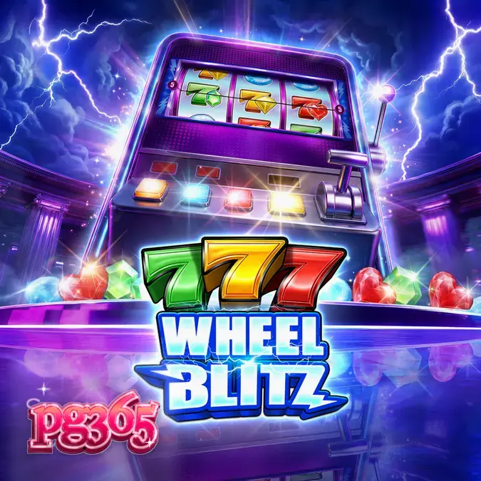 Interface do jogo 777 Wheel Blitz com rolos clássicos e roda de bônus